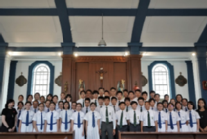 2019-2020<br>The Assembly Choir joined the Chapel Choir of St. Joseph’s College singing religious music in the Catholic Schools Music Festival.